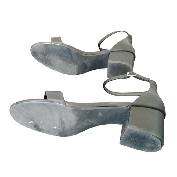 Amazon Essentials Black Two Strap Heeled Sandals Adjustable Ankle Strap Size 13W - Picture 9 of 9